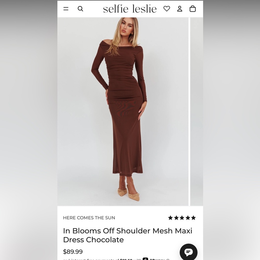 Selfie Leslie Brown Midi Dress
